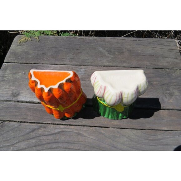 Italian Wall Pocket Set Onions Leeks Carrots Vegetables Italy Kitchen Decor - Picture 7 of 12